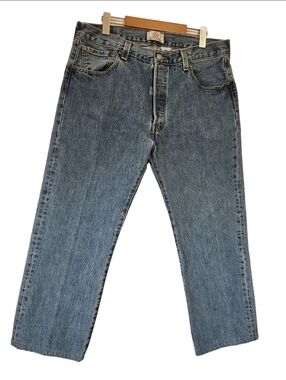 Levi's Men's 501 Original Straight Leg Button Fly Jeans Med Vintage Wash Size 36